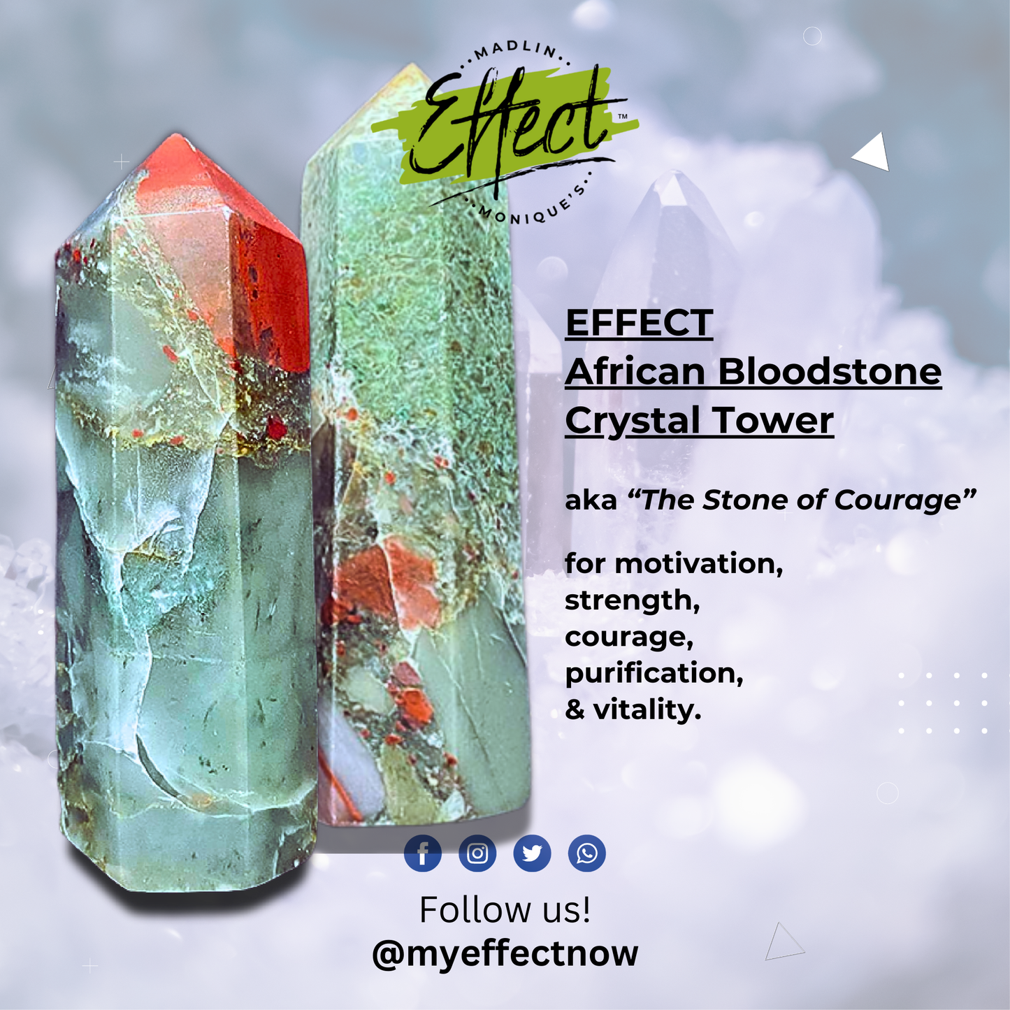 EFFECT African Bloodstone Crystal Tower