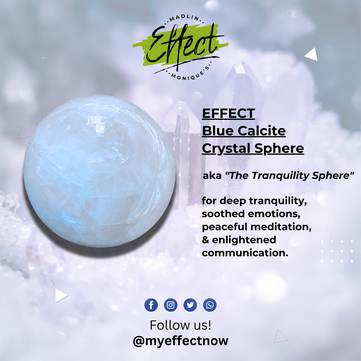 EFFECT Blue Calcite Crystal Sphere