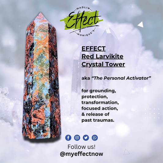 EFFECT Red Larvikite Crystal Tower