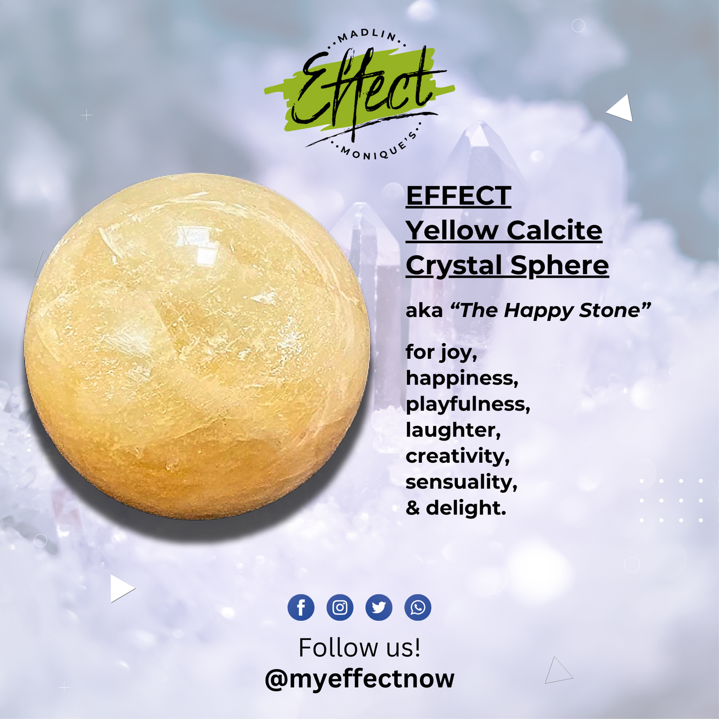 EFFECT Yellow Calcite Crystal Sphere